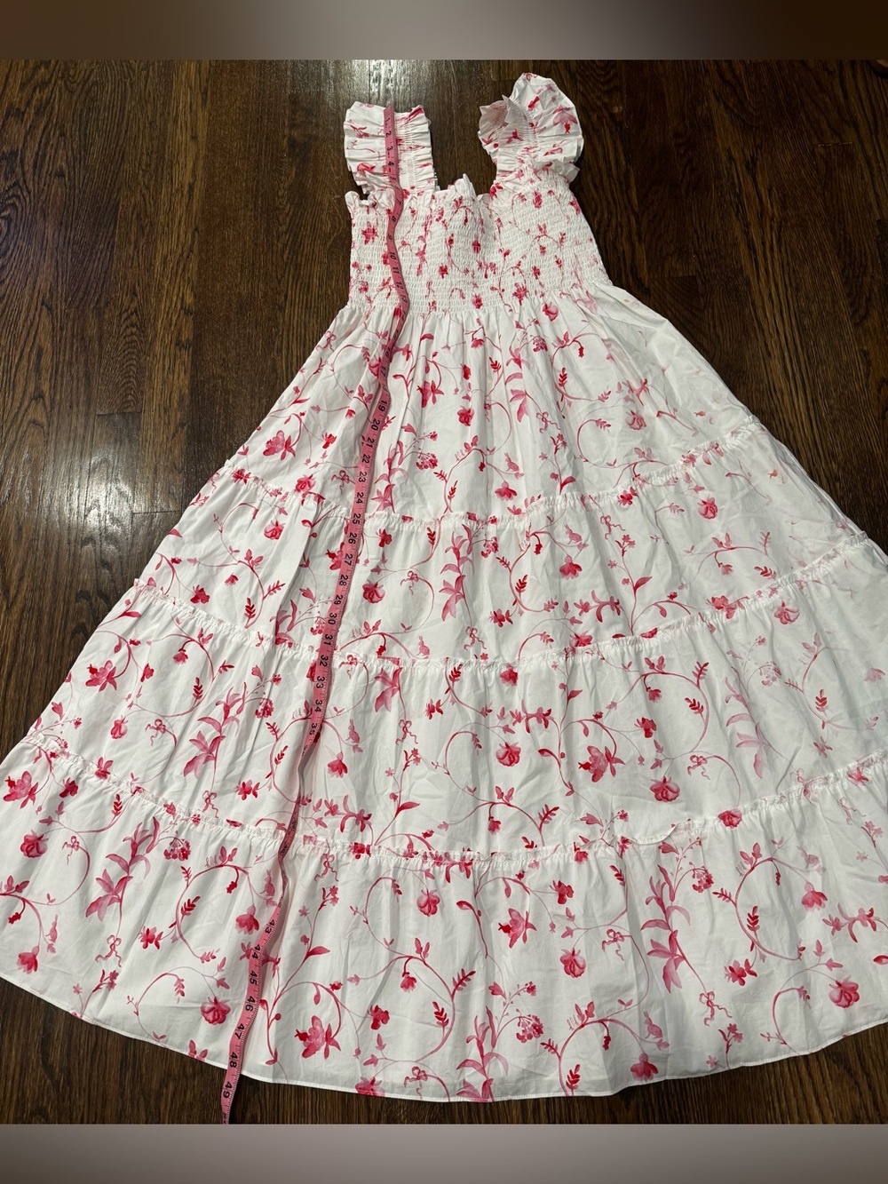 Hill House Red Botanical Nap Dress Size Small Flaws - Picture 5 of 12